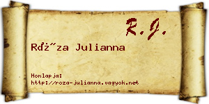 Róza Julianna névjegykártya